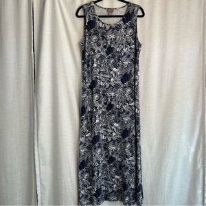 Chico's Floral Hawaiian Sleeveless Casual Business Maxi Dress Women's Sz 2/M/12